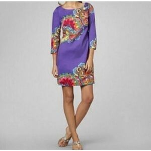 Lilly Pulitzer Purple Shauna Tunic Butterfly Floral Shift Mini Dress Size 8